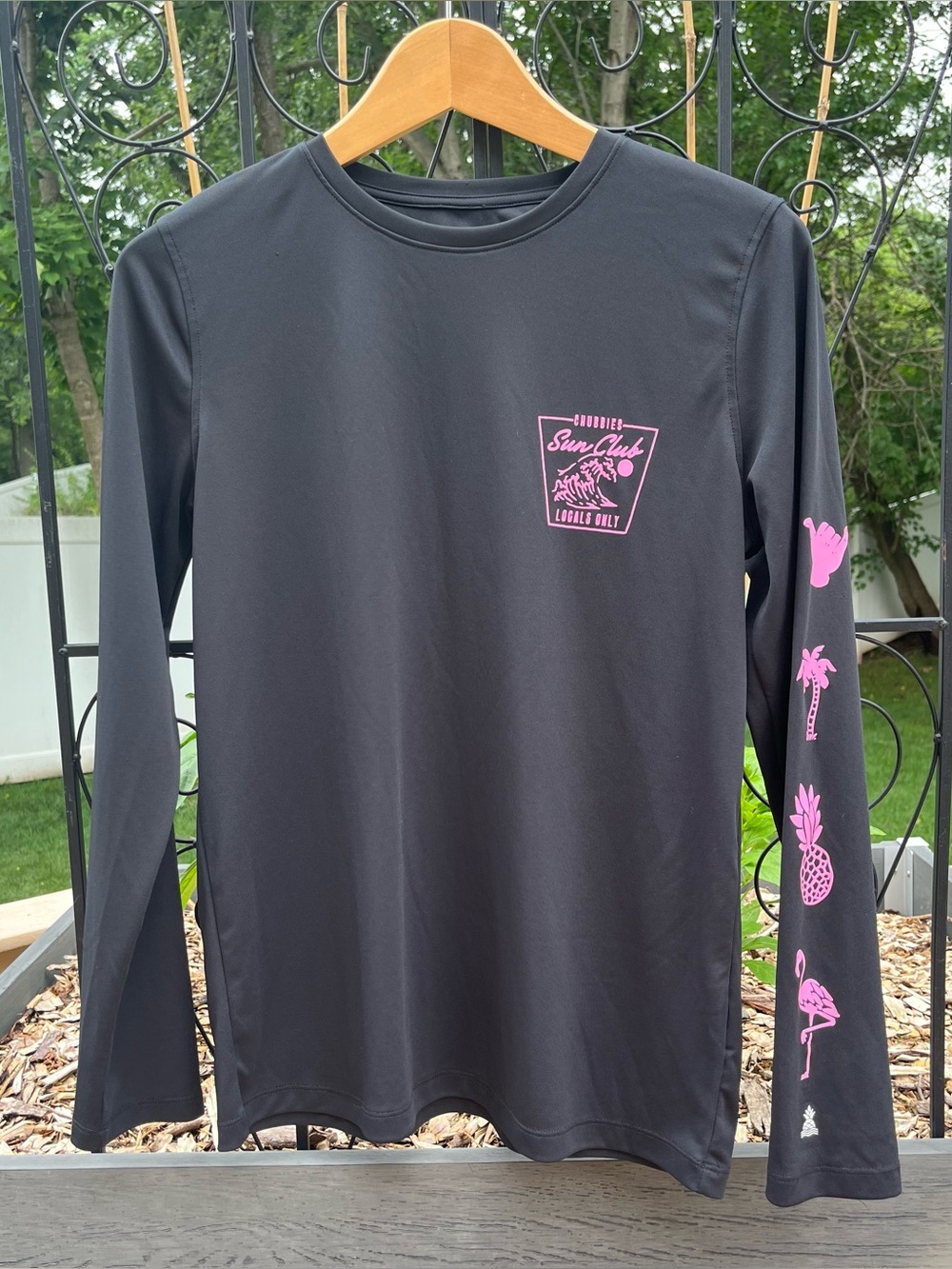 Chubbies Youth Long Sleeve Sun Shirt Rashguard Sz XL Sun Club Locals Only UPF50+